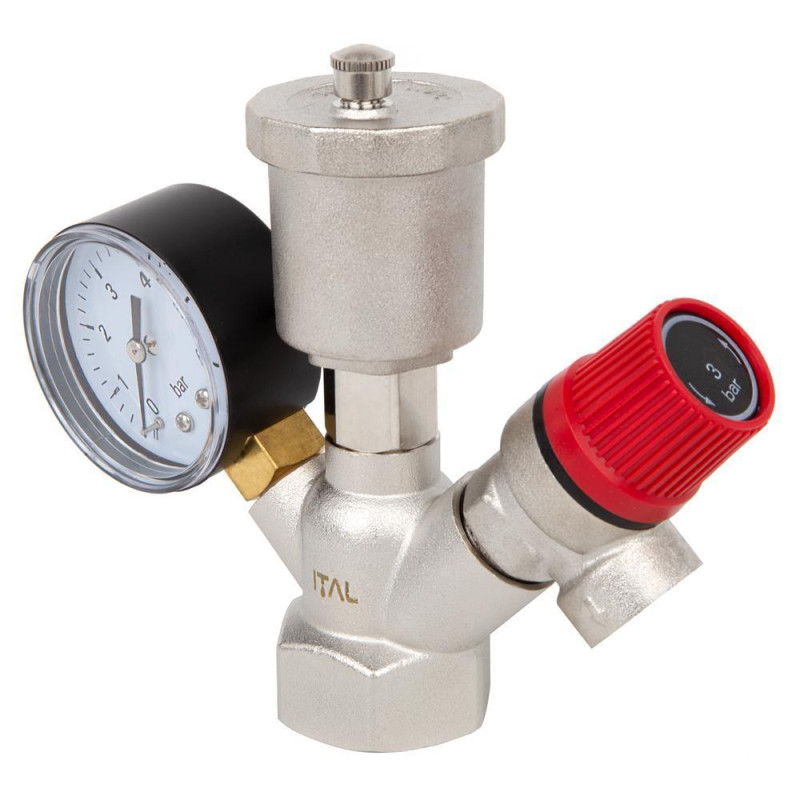 Boiler safety group ITALGAS IT41-H1072, 3 bar, brass