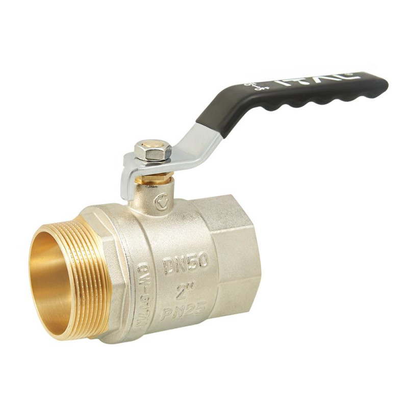Ball valve ITALGAS PN25 2" female-male, handle, nickel