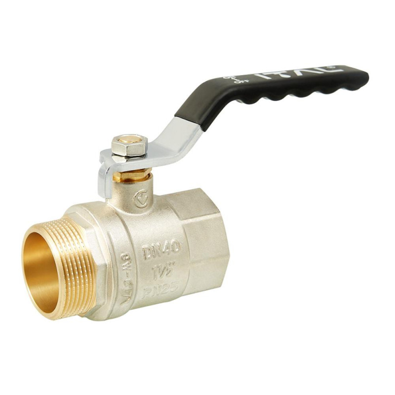 Ball valve ITALGAS PN25 1 1/2" female-male, handle, nickel