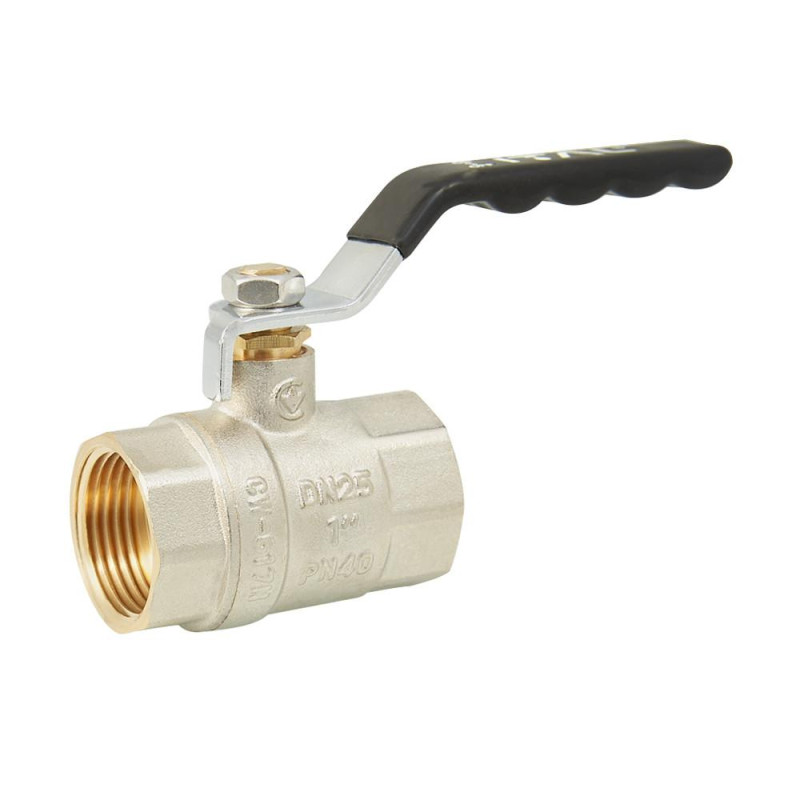 Ball valve ITALGAS PN40 1" female-female, handle, nickel