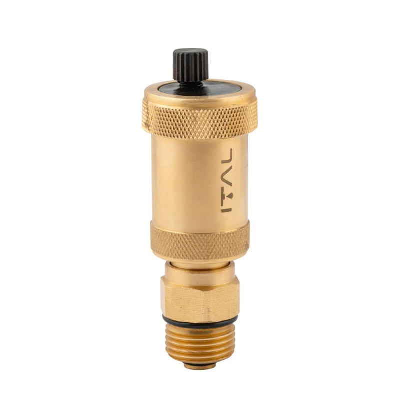 Air vent ITALGAS I-35 with valve, automatic, straight, 1/2"