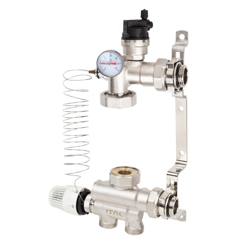 Pump and mixing unit for underfloor heating ITALGAS MS1-C 1" x 1", bottom connection