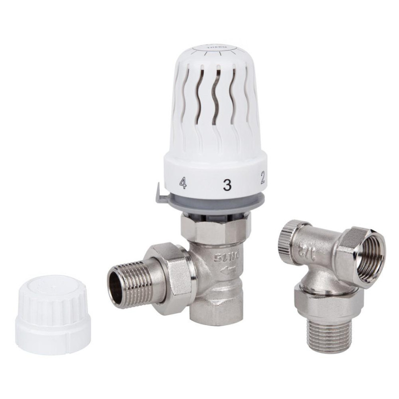 Set radiator ITALGAS 1/2" corner thermostatic