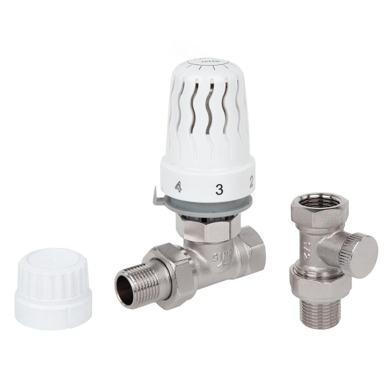 Set radiator ITALGAS 1/2" straight thermostatic